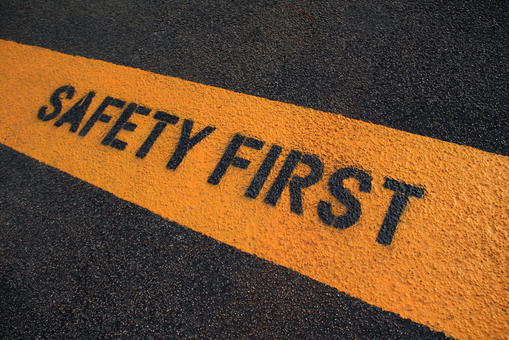 safety first sprayed painted on the ground emergency electrical repair rockwallt tx mabank tx canton tx 