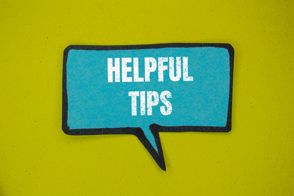 helpful tips written out in white in a blue bubble with yellow background space heater safety tips mabank tx canton tx